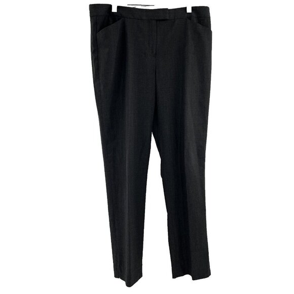 LAFAYETTE 148 Black Virgin Wool Irving Stretch Casual Dress Pants Womens 12 $448 - Picture 1 of 9